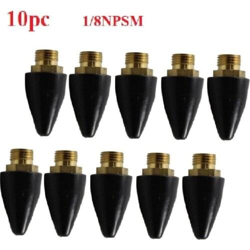 Pack Of 10Pcs Rubber / Brass Tip Replacement Air Nozzle For Air Blow Guns 1/8 Inch NPT Male Pneumatic Tools Accessories