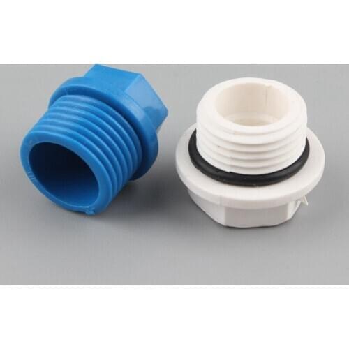 5pcs 1/2" 3/4" 1" Male Thread Pipe Fitting Plug PVC End Cap Plug With Gasket Ring Pipe Plugs For Garden Irrigation Stop Water