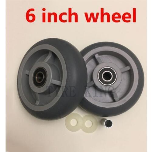 6 Inch Rubber Wheel Flat Wheel Cart Wheel Medical Caster Silent Wheel Cloth Grass Wheel Solid Wheel 1 Pcs