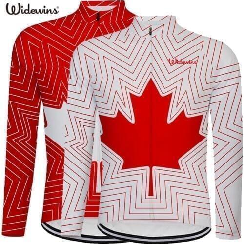 Canada brand cycling 2019 men cycling jersey long sleeve Bike Clothes cycling Wear Racing Bicycle Clothes Maple Leaf Flag 6543