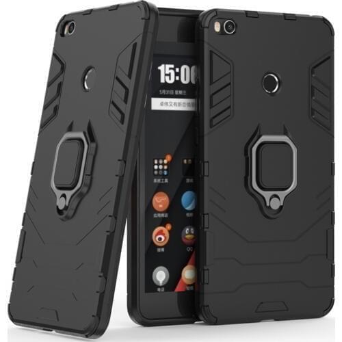 For Xiaomi Mi Max 2 Case Cover Silicone TPU and Hard PC Ultra Luxury Armor Metal Ring Holder Case for Xiaomi Mi Max 2