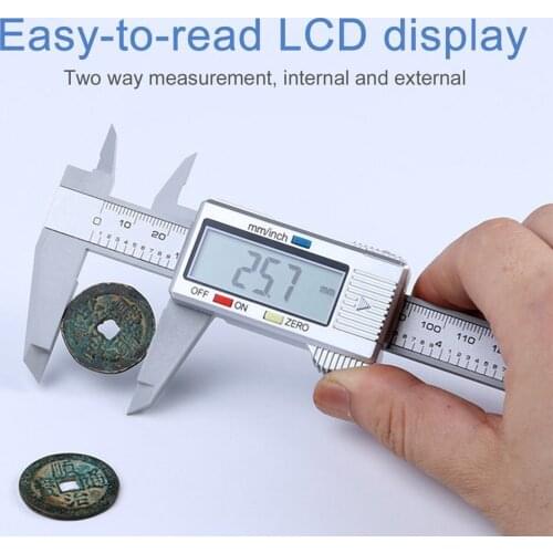0-150mm Electronic Digital Caliper Carbon Fibre Vernier Calipers Plastic Gauge Micrometer Ruler Measuring Tools Instrument