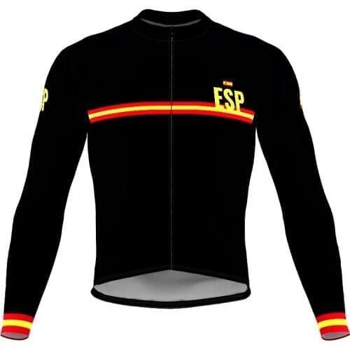 Spain Winter Thermal Fleece Road Cycling Jersey Mens Long Sleeve Mountain Racing Bicycle Clothing Maillot Ropa Ciclismo Hombre