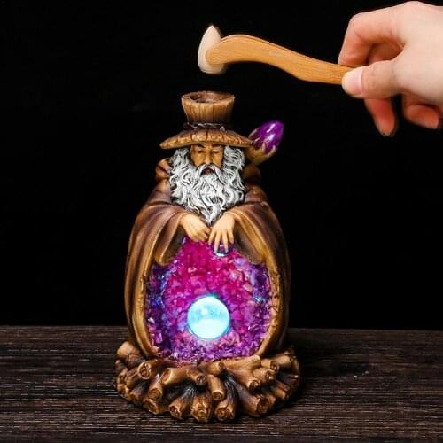Creative Backflow Incense Burner Longevous Old Man Shape Incense Burner Backflow Incense Holder Decoration Office Home Decor