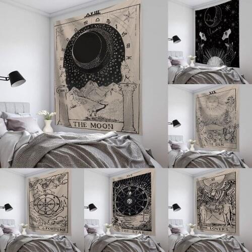 Mandala Tapestry Tarot Card Astrology Tapestry Wall Hanging Divination Witchcraft Room Goth Hippie Fabric Gobelin Wall Decor