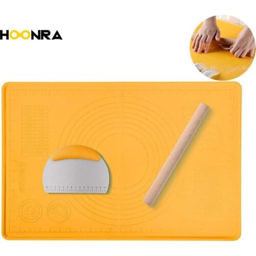 HOONRA 3Pcs/set Non-stick Silicone Baking Mat Set Heat-resistant Kneading Dough Pad Thickness Rolling Mat Pastry Accessories