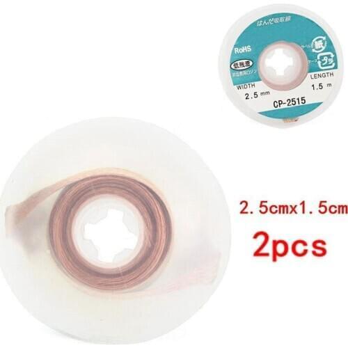 JimBon 2pcs CP-2515 2.5 x 1.5m Soldering Iron Solder Remover Desoldering Clean Wick for Welding Tools