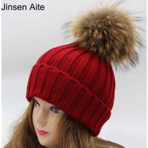 Женские шапки с помпонами Jinsen Aite China At AliExpress