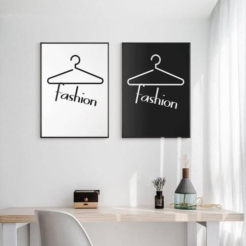 Canvas Painting Fashion Hanger Wall Art Nordic Style Posters and Prints Black and White Pictures Home Decoration