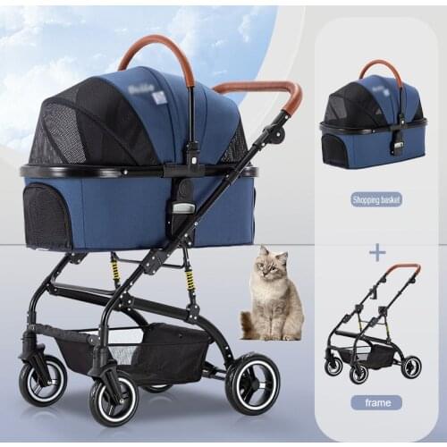 Pet Stroller Separation Of Car Bag Dog And Cat Cart Doggy Cart Safety Brake Transportation Rescue Dog Four-Wheel Travel Supplies