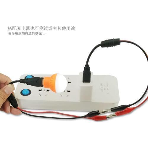 Crocodile clamp to USB male pure copper connection plug cable battery lithium battery cable test cable