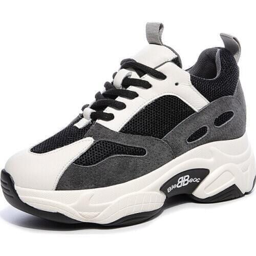 Women Vulcanized Woman Comfort Sneakers Height Increasing Female Breathable Roman Shoes Ladies Lace Up Solid Fashion Footwear