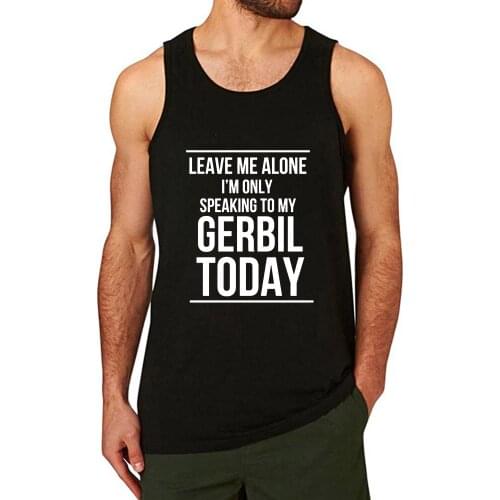 Lyprerazy Mens Leave Me Alone Today Workout Gym Funny Printed Tank Top