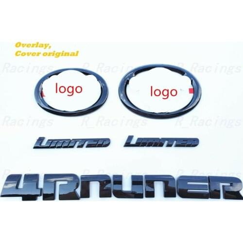 5PCS NEW For 2014-2021 4RUNNER Gloss Black matte black EMBLEM OVERLAY KIT OEM LIMITED
