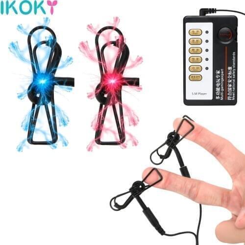 Nipple Clamps Electro Breast Massager Nipple Clips Medical Themed Toy Electric Shock Sex Tools For Couples Sex Toys for Women
