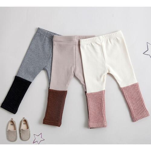 2019 New Hot Sell Baby Girl Leggings Pants Spring and Autumn Knitting Patchwork Cotton Toddler Child Trousers RT559