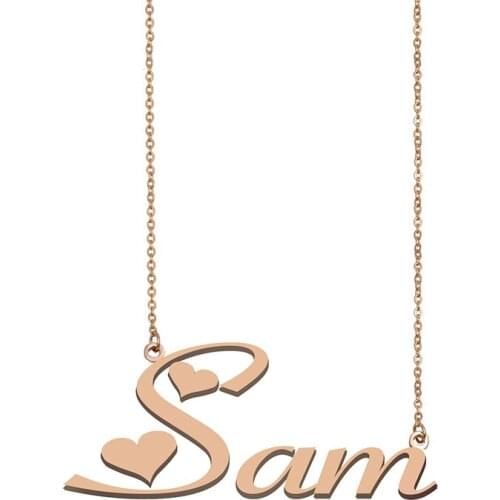 Sam Name Necklace Custom Name Charm for Children Baby Girls Best Friends Birthday Wedding Christmas Mother Days Gift