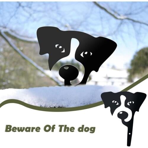 Dog Garden Sculpture Gift, Pet Lawn Ornament, Puppy Yard Art. Beware Of The Dog