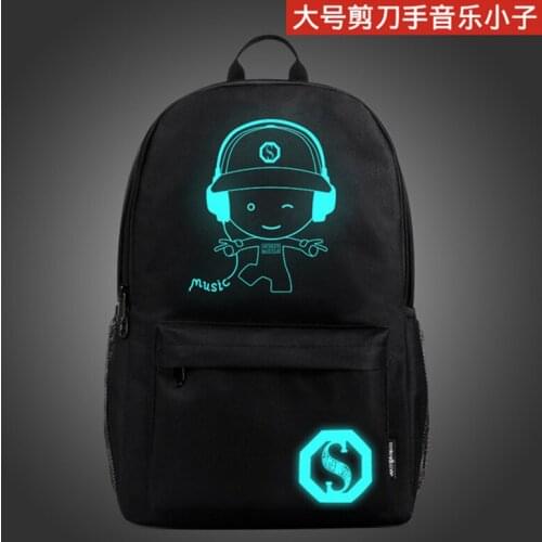 Computer Bag Middle School Student Schoolbag Mens And Womens Luminous USB Outdoor Leisure Backpack Cross Border Tide Brand