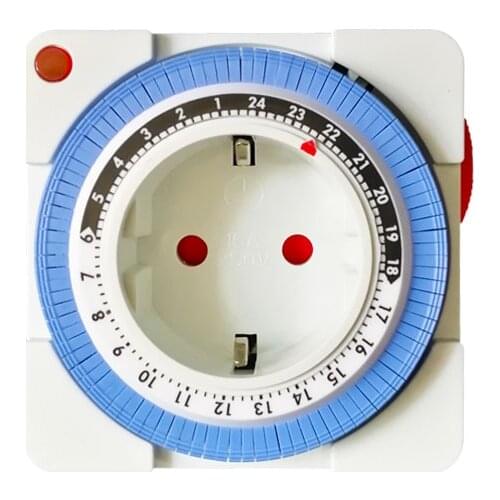 24 Hours Timer Switch Timer Plug in Mechanical Grounded Programmable Smart Countdown Switch Socket Indoor Auto Power off