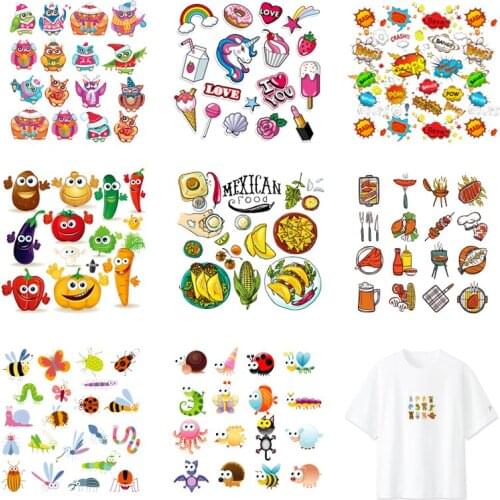 Iron-on Transfers for Clothing Patches Thermo Stickers Stripe Diy Fashion Patch Fusible T-shirt Appliques Vinyle Thermocollant C