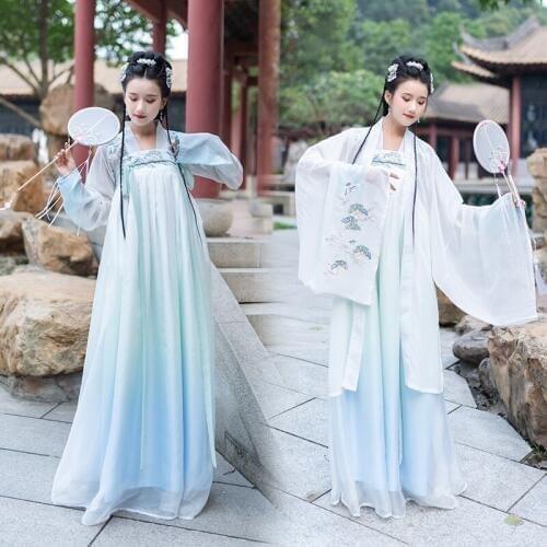 Embroidery Hanfu Women Classical Dance Costume Folk Fairy Dress Festival Outfit Singer Performance Clothes Stage Clothes DF1357