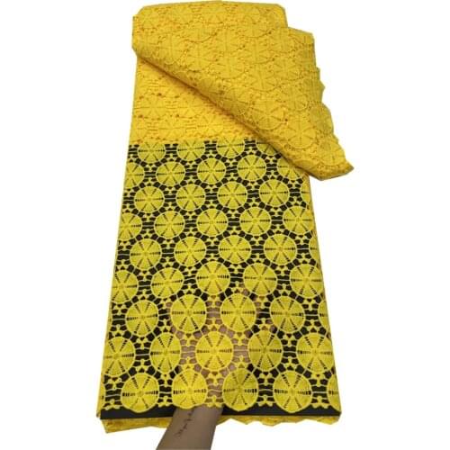 High Quality African Milk Silk Lace Fabric Water Soluble cotton fabric Embroidery Lace Fabric Nigeria dress JY-90