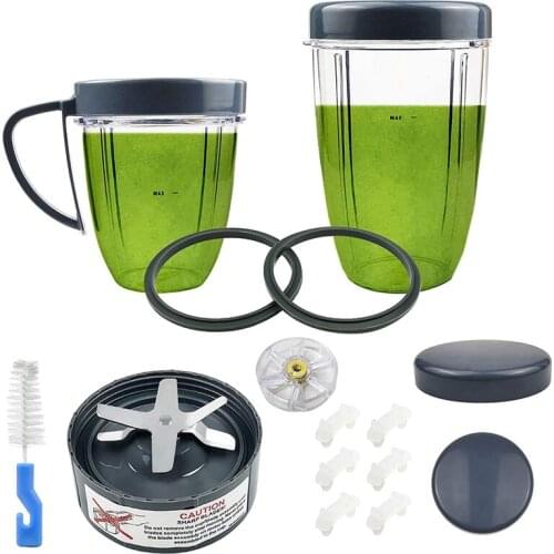 Blender Replacement Parts Extractor Blade and Cups for NutriBullet 600W 900W Including Gasket Shock Pad and Gear