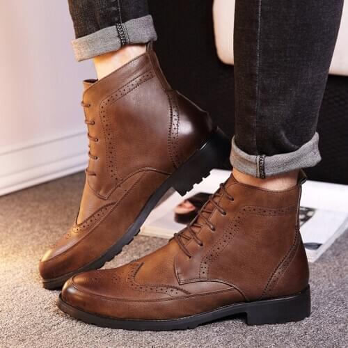 Winter Men Casual Shoes British Style Moccasins Lace Up Dress Leather Flats Zapatos Hombre Formal Oxfords Footwear Chaussures