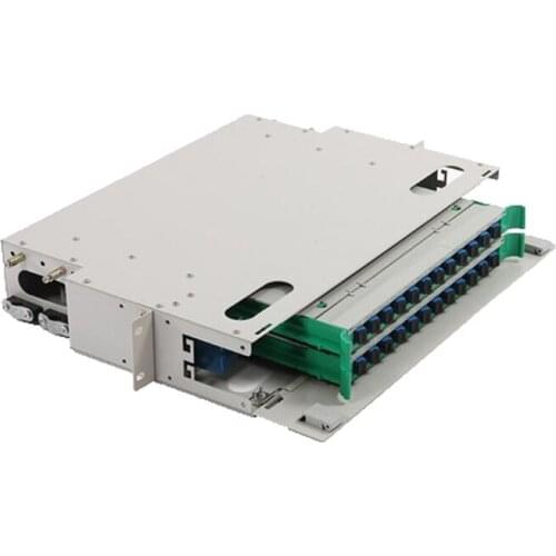19 inch 24 core Pull type optical fiber distribution frame SC/FC ODF port Rack Mounted fiber patch panel with pigtail and flange