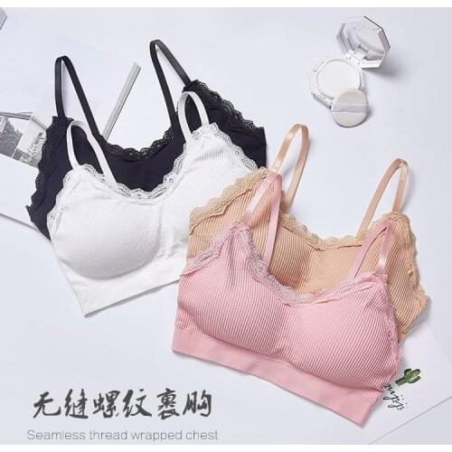 3D Sexy Lingerie Seamless Sport lace Bra Strapless Top Bra Push Up Bralette Brassiere Women Underwear back thread wrapped