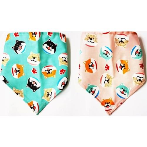 60pcs/lot New design Adjustable Dog Puppy Pet bandanas handkerchief scarf 100%Cotton Pet tie size S M YC003