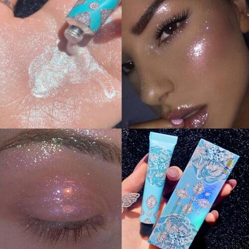 7g highlighter ouro paleta azul maquiagem brilho contorno shimmer iluminar rosto corpo highlighter maquiagem