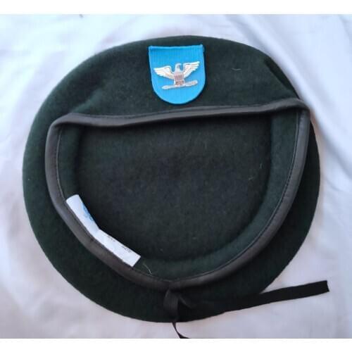 United States US Army 19th Special Forces Group Wool Green Beret COLONEL EAGLE WAR BIRD DEVICE BADGE INSIGNIA Military Hat