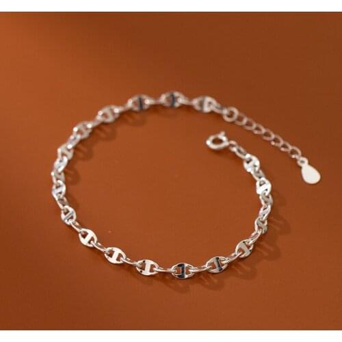 Real.925 sterling silver Anklet Chain Bracelet Charms C-S4672