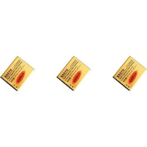 Ciszean 3pcs/lot 2450mAh EB494353VU EB494353VABSTD Gold Replacement Battery For Samsung Galaxy S Mini S5750/E S5570 S5330 S5250