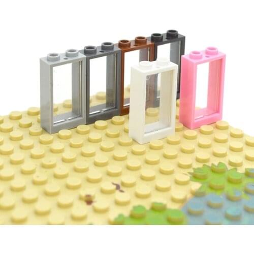 City Classic DIY Accessories Windows with Glass 1x2x3 Window Frame Doors MOC Parts Compatible with 60593 60602 Toys For Kids