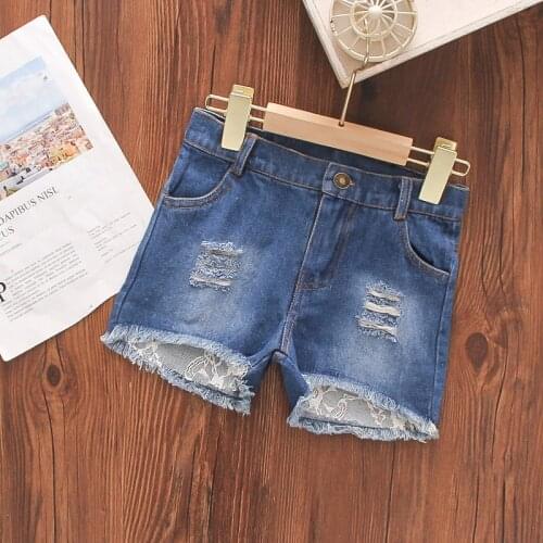 Girls' Denim Shorts Childrens Clothing For Girls Casual Shorts Hole All-match Pants
