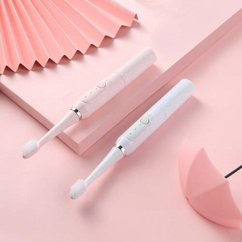 Electric Toothbrush Couple Ultrasonic Adult Non-Rechargeable Soft Hair Waterproof With 2 Brush Head Travel Set Gift