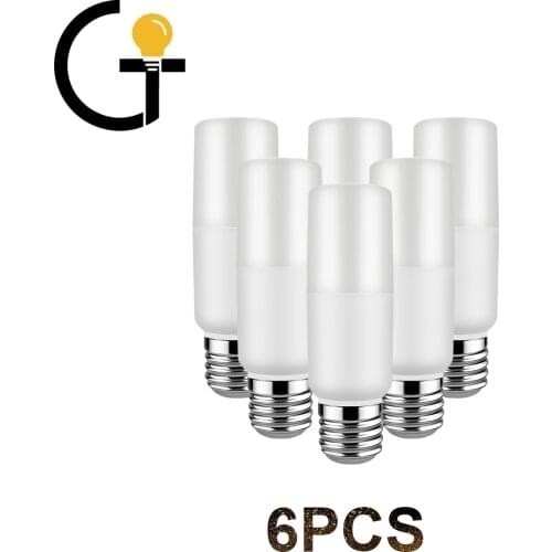 6pcs/lot 2021 Focos Ce Energy Saving 2835 Bar Led Bulb T37 7w E27 Super Bright 6000k Lamp For Home Bedroom Office Decoration