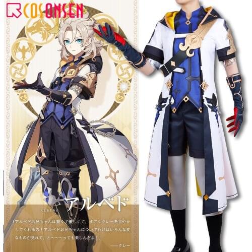 Genshin Impact Albedo Cosplay Costume COSPLAYONSEN Kreideprinz Outfits Adult Halloween Full Set Custom Made