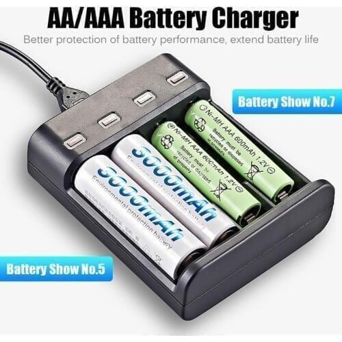 Hot Sale Battery Charger Skillful Manufacture Intelligent Fast Charging Portable 1.2V 4 Slots USB Rechargeable Battery Charger