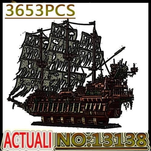 Hot MK13138 Flying Dutchman Pirate Ship 3653PCS Building Block Toy Kids DIY Birthday Gift Compatible with 16016 The Nether Lands