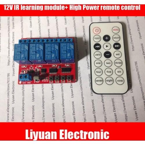 12V IR learning module+ High Power remote control / 4 channels infrared remote control switch / remote control module