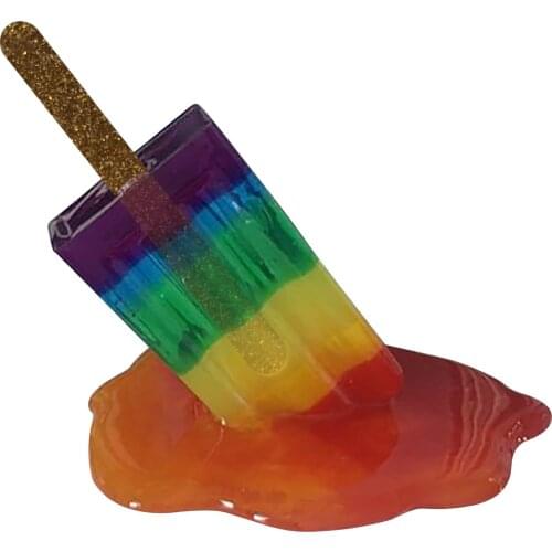 Tricking Tool Melting Popsicle Sculpture Ice Pop Statue Decoration Miniature Resin Craft Used For Joking Ice Cream Garden Decor