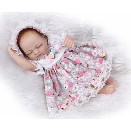 Cute girl doll reborn 27CM full silicone body sleeping reborn babies toys for children gift boneca