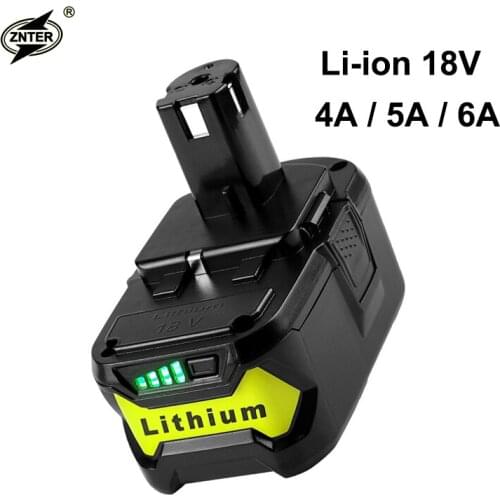 ZNTER 18V 5000mAh Li-Ion Battery Power Tool Battery For Ryobi P108 RB18L40 Rechargeable Battery Pack Power Tool Cell Ryobi ONE