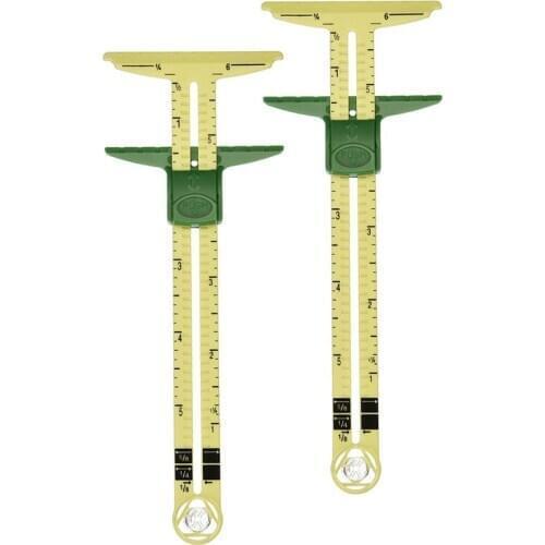 LUDA 2 Pieces Sliding Gauge Sewing Measuring Tools T-Shaped Sliding Gauge Plastic T Gauge for Sewing Quilting (Size 1)