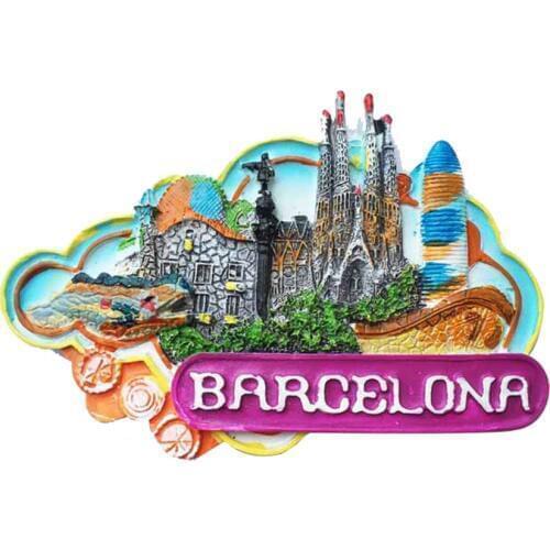 Lychee Spain Barcelona Fridge Magnet World Refrigerator Magnetic Sticker Travel Souvenirs Home Kitchen Magnets Decoration