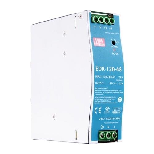 Mean Well EDR-120-48 meanwell 48V DC 2.5A 120W Single Output Industrial DIN RAIL Power Supply
